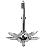 plplaaoo Zusammenklappbarer Enterhaken aus Edelstahl 304 für Boote, hochfest, langlebig, korrosionsbeständig, faltbares Design für Fischerboote, Schlauchboote, Kanufahrten, Yachten, 645 g
