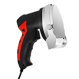 LANNADD Dönermesser, Elektrisches Profi Schneidemesser/Kebabmesser für Kebab/Döner Gastronomiebedarf, Imbiss(2 Edelstahlklingen), Schwarz+ Rot 10 cm Klingendurchmesser