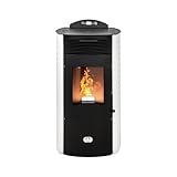 STUFE A PELLET ITALIA Siberia Aria New 15 KW Kanalisiert | Pelletöfen Heizt 140m² Effizienz 92% Autonomie 30 Std Programmierbar 5 Geschwindigkeiten und Kräfte 24 Monate Garantie Weiß