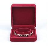 CWLPSL Schmuckkästchen, quadratisch, Samt, Armband, Geschenk-Box, Schmuck-Display, Armband, Armreif, Geschenk-Box, Samt-Innenseite, rot, blau, Schmuckschatulle, Organizer (B)