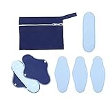 Ipetboom 1 Satz Waschbare Stilleinlagen Waschbare Periodenbinden Slipeinlagen Stilleinlagen Nach Der Geburt Pads Wiederverwendbar Wiederverwendbares Sanitärtuch Damenbinden Blau Mikrofaser