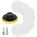 RYAN 7 Stücke Polierpads 125mm Polieraufsatz Akkuschrauber mit 1Rundadapter und 2 Griff Polieraufsatz Leicht Austauschbar Polierschwamm für Auto Polierauto Poliermaschine Bohrmaschine