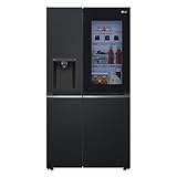 LG GSGV81EPLL Side by Side Kühlschrank, Klasse E, 635 L, Instaview, Kühlschrank mit Gefrierfach, Eis-, Crushed Ice- Wasserspender, Total NoFrost, Smart Inverter Kompressor, Wi-Fi