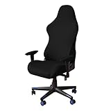 Gamingstuhl-Bezüge Gaming Stuhl bezug 4 Stück,Bürostuhl Drehstuhl Bezug mit Armlehnen/Stuhlrücken Bezug,Dehnbare Stuhl Bezüge für Computer-Spielstuhl, Racing-Stil,Bürostuhl-Ohne Stuhl,Schwarz