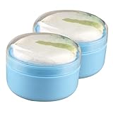 FRCOLOR 2 Stück Puff Box Praktischer Aufbewahrungsbehälter für Puderquasten für Hautpflege von Neugeborenen und Kleinkindern Blau