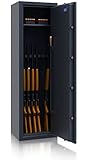 SafeHero Waffenschrank Klasse 0 EN 1143-1 Secureo Hawk 7 XL | Waffenschrank 0 für 7 Langwaffen | Langwaffenschrank mit Elektronikschloss | Konformer Waffenschrank Langwaffen, Kurzwaffen + Munition