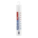 TFA Dostmann Thermometer für Kühlschrank oder Gefrierschrank, 14.4000, mit Kühlzonen, hohe Genauigkeit, weiß