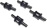 Szwaldaper 4 Stück Kraftstoffrückschlagventil, Einweg-Inline-Rückschlagventil, Öl, Benzin, Aluminiumlegierung, Kraftstoffleitung, Rückschlagventil, schwarz (1/4#34; 6 mm) Auto-Ölrücklaufrohr(Black 1/