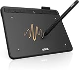 UGEE S640 Grafiktablett für PC 6.3 X 4 Inch, Dital zeichenpad mit Stift 8192 Druckempfindlichkeit 10 Express-Tasten Stifttablett Kompatibel mit Windows Mac Linux