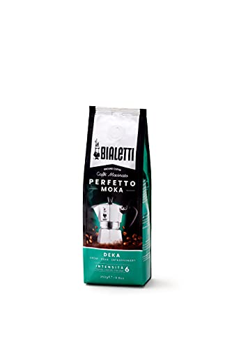 Bialetti - Perfetto Moka Deka: Gemahlener Kaffee mit mittlerer Röstung, Getreide-Aroma, 250g, Beutel mit Aromaventil