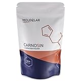 MoleQlar L-Carnosin Pulver hochdosiert - 30 Gramm pures veganes Carnosin Pulver - 1000 mg L-Carnosin pro Portion - gegen AGE’s und ALE’s - inkl. Dosierlöffel - Zertifizierte Reinheit