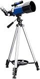 Refraktor -Teleskop, Teleskop für Kinderbeeiner, 70 mm Blende 400 mm astronomisches Teleskop, tragbares Reise -Teleskop für Erwachsene mit Rucksack, Kinder Good (Blue Packa (Yellow