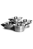 Woll Concept Topfset 4-teilig mit Deckel aus Edelstahl, für alle Herdarten geeignet, backofenfest bis 200 °C, NCSET001