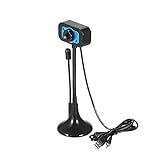 Jia Hu 1 x USB-Kamera für Videoanrufe, Fernausbildung, Videokonferenz mit Mikrofon und LED-Lichtern