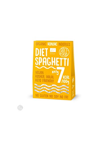 DIET-FOOD Bio Shirataki Spaghetti Noodles Low Carb Konjak Nudel Kalorienarme Vegane Lebensmittel Fettfrei Sojafrei Glutenfreie Wasserlöslich Diätnudeln Niedriger Kaloriengehalt 300 G