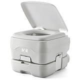 Trail Transportable Campingtoilette, Kompakte Camping Toiletten mit Spülung, Abnehmbarer Fäkalientank (10 l/20 l), Doppeldichtungs-Schieberventil Gegen Gerüche, Camping Toilette Outdoor Angeln