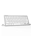 TECKNET Slim Kabellose Tastatur, Deutsches Layout QWERTZ, 2.4 GHz, 78 Tasten Mini Wireless Tastatur mit Nano USB Empfänger für Windows 11/10/8/7/Vista/XP and Android Smart TV - Silber