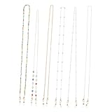 NOLITOY 6 Stück Teiliges Brillenketten Gemischt Langlebige Verlust Glasketten mit Metallperlen Brillenband für Damen und Herren Vielseitig und Robust für und Lesebrillen