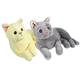 Milisten 2 Stück Plüschtier Katze ausgestopfte Tiere Katzenplüschspielzeug für Katze Kuscheltier realistische Katze Kuscheltiere für Katzen Stofftiere für PP Baumwolle