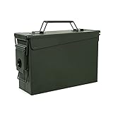 GUGULUZA Munitionskiste Munitionsbox Werkzeugkasten Metall Neu Ammo Box Wasserdicht, Armeegrün - Kal.30