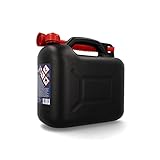 Cartrend Benzinkanister Kunststoff Kanister mit Ausgießer und UN-Zulassung, für alle Kraftstoffarten, 10 Liter