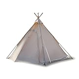 Gardeneea Baumwoll-Camping-Pyramidenzelt, Outdoor-Camping-Glockenzelt für 3-4 Personen, wasserdichtes Sonnenschutz-Campingzelt für Familienpicknick-Camping