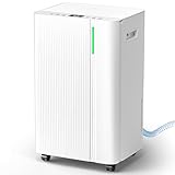 EUHOMY Luftentfeuchter 20L/Tag, Elektrischer Luftentfeuchter Keller mit Ablaufschlauch, Stromsparende & Leise Entfeuchter mit Automatisches Abtauen,Timer, Dehumidifier für 150m³/50m² Wohnung