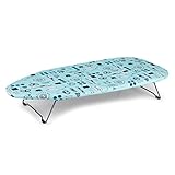 Beldray LA023735SEWBEU7 Tischbügelbrett, kleine Bügelbretter, Reise Bügeltisch, Bügelbrett Tisch, 73 x 31cm Mini Bügelbrett, Tischbügelbrett klein, Bezug aus 100 % Baumwolle, kompakt, faltbar