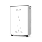 COLAZE Luftentfeuchter 20L/24h, Luftentfeuchter Elektrisch für Raumgrößen bis zu 150m³/50m², Entfeuchter für Keller, Schlafzimmer & Bad, Leise Raumentfeuchter mit Wasser-Vollschutz & Universalrad