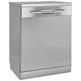 Exquisit Geschirrspüler GSP9112-030E silber | Spülmaschine 60 cm freistehend und unterbaufähig | Standgerät | 12 Maßgedecke | Silber