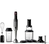 Philips Stabmixer Viva HR2657/90 (800W, SpeedTouch, inkl. 2-in-1 ToGo Trinkflasche, Spiralschneider, Schneebesenaufsatz)