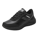 Weite Passform Sneaker für Damen, Skischuhe, dick, weiße Turnschuhe, Schwarz , 38.5 EU