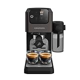 GRUNDIG KSM 6430 Siebträgermaschine mit integriertem Milchbehälter, 1628 W Leistung, 20 bar Pumpendruck, Zweifachdüse, farbiges Touch-Display, BrewSense, CreamyPro, Dark Inox/Schwarz