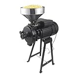 WOLEGM GetreidemüHle Elektrisch, 1500w Edelstahl Grinder 1400r / Min Mahlen bis 60-75kg/H für Familie und Gewerblichen Einsatz Geeignet, Schwarz