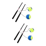 Toyvian 2 Sätze Fitness Balls für Senioren Elastische Trainingsbälle für Nacken und Schulterübungen im Freien und Gummibändern Zufällige Farben Vielseitig Einsetzbar für