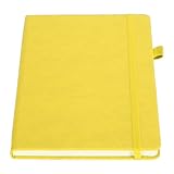 Hardcover -Notizbuch, A5 Notebook PU Leder Doppeltes Schreiben Tragbar für die Schule (YELLOW)