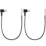 Greluma 2 Stk 0,3m 90 Grad Cinch Stecker auf Lautsprecherkabel,rechtwinkliger Stecker auf blankes Kabel mit offenem Ende, Winkelstecker Pigtail Audio/Videokabel für Verstärker Receiver Lautsprecher