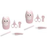 VICASKY 2 Sätze Nagelschere Zehennagelschere Maniküre-kit Fingernagelknipser Nagelschneider Pediküre-set Für Kleinkinder Nagelknipser-kit Kinderpinzette Rosa Rostfreier Stahl