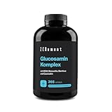 Glucosamin & Chondroitin Hochdosiert, 365 Kapseln mit MSM, Boswellia, Bambus und Quercetin - trägt zu einer normalen Kollagenbildung bei- Laborgeprüft, ohne Zusätze - Zenement