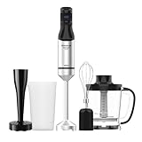 Taurus HBA1500X PLUS Stabmixer 1500 W | 20-stufiger Regler | Turbo-Funktion | Edelstahlklingen | inklusive Zubehör | ergonomisches Design | Messbecher