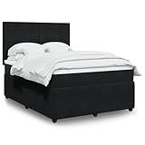 Sufrk Boxspringbett mit Matratze Schwarz 160x200 cm Bett Boxspringbett Schlafzimmer MöBel Betten Bett Mit Matratze Samt - 3294678