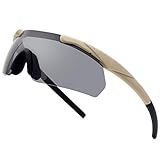 SPOSUNE Outdoor Tactical Brille mit 3 Austauschbaren Gläsern, Schlagfestigkeit Schießbrillen, Unisex-Schutzbrille Anti-Fog UV400 Augenschutz Sonnenbrille für die Jagd Radfahren Fahren