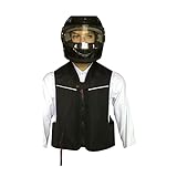 KNORRS Reflektierende Motorrad-Airbagweste Airbag-Jacke for Erwachsene/Senioren 13 Kg Kraft Lösen Den Airbag Aus (ohne CO2-Kartusche) (Color : Black, Size : XXL)