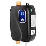 PUDLOR 3500W Elektrischer Mini-Wassererhitzer, 77-122°f Elektrischer Warmwasser-Durchlauferhitzer Mit Leckageschutz Und Lcd Anzeige Smart Heater für Haus Küche, Bad Und Andere Räume