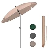 Sunula Sonnenschirm 200 cm breite Schirmfläche mit Schutzhülle, geeignet für Balkon, Garten und Strand, mehrfach neigbar und höhenverstellbar, wasserdicht und mit UPF50+ für wirksamen Sonnenschutz.