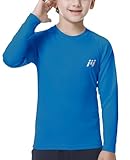 MEETWEE Kinder Jungen UV Shirt Langarm Schwimmshirt Badeshirt Lange SPF 50+ Sonnenschutz Top Rashguard Badebekleidung Schnelltrocknend