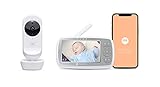 Motorola Nursery VM44 Connect - Wi-Fi Babyphone mit Kamera – 4,3 Zoll Video Baby Monitor Display – Motorola Nursery App - Nachtsicht, Wiegenlieder, Microfon, Raumtemperaturüberwachung - Weiß