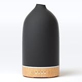SALUBRITO Keramik Aroma Diffuser, Schwarz Diffusor für Ätherische Öle, Ultraschall Luftbefeuchter Duftöl Diffuser, Aromatherapie Diffusor für Duftöle