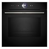 Bosch HMG776NB1, Serie 8 smarter Einbau-Backofen mit Mikrowellenfunktion, 60 x 60 cm, Schwarz, Made in Germany, Pyrolyse, Air Fry, Digitaler Bedienring Touchdisplay, Automatikprogramme auf Knopfdruck