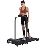 HOMCOM Elektrisches Laufband, faltbar, 2-in-1, 1-10 km/h, elektrisches Laufband mit Fernbedienung, Walking Pad für Zuhause und Büro, Schwarz